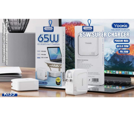 Chargers + Cables Yookie PD KI35 Charger 3putput 65_20_20W white